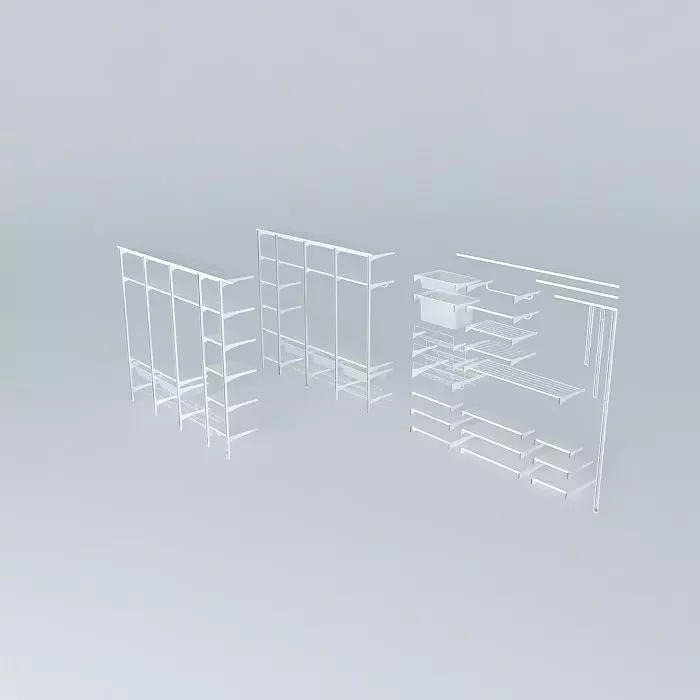 Algot wardrobe 3D model_0
