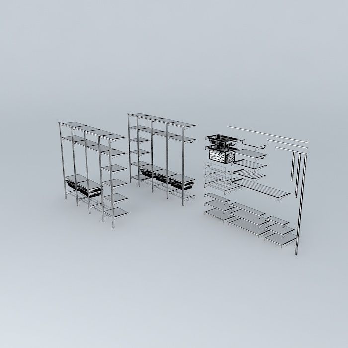 Algot wardrobe 3D model_3
