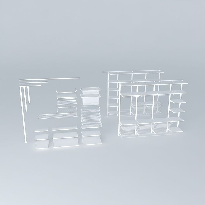 Algot wardrobe 3D model_2