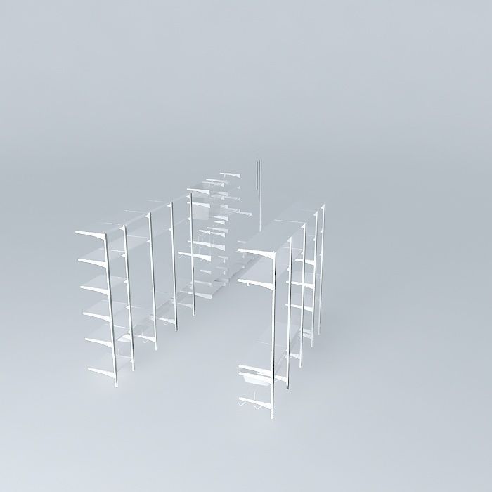 Algot wardrobe 3D model_1