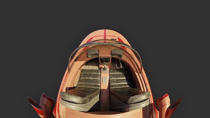 Modified Landspeeder Low-poly 3D model 3
