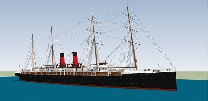 SS La Bourgogne Low-poly 3D model