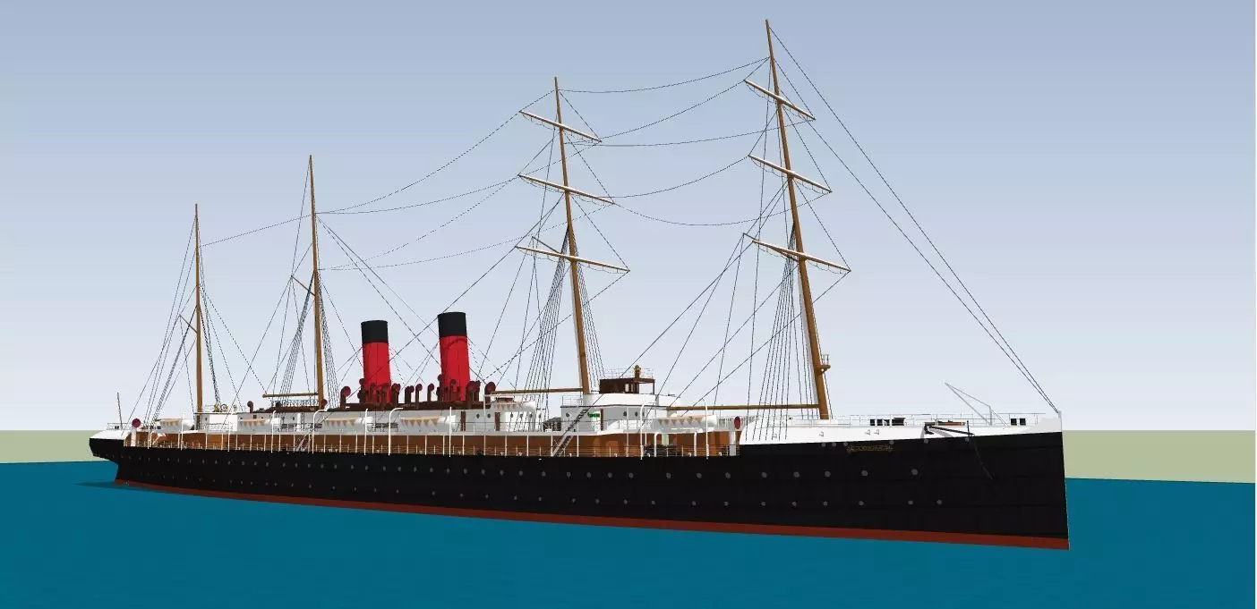 SS La Bourgogne Low-poly 3D model_0