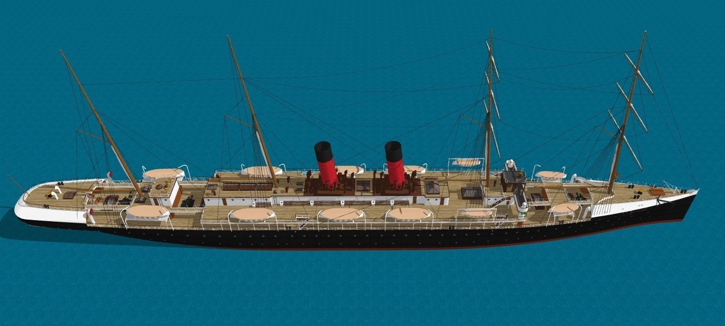 SS La Bourgogne Low-poly 3D model_1