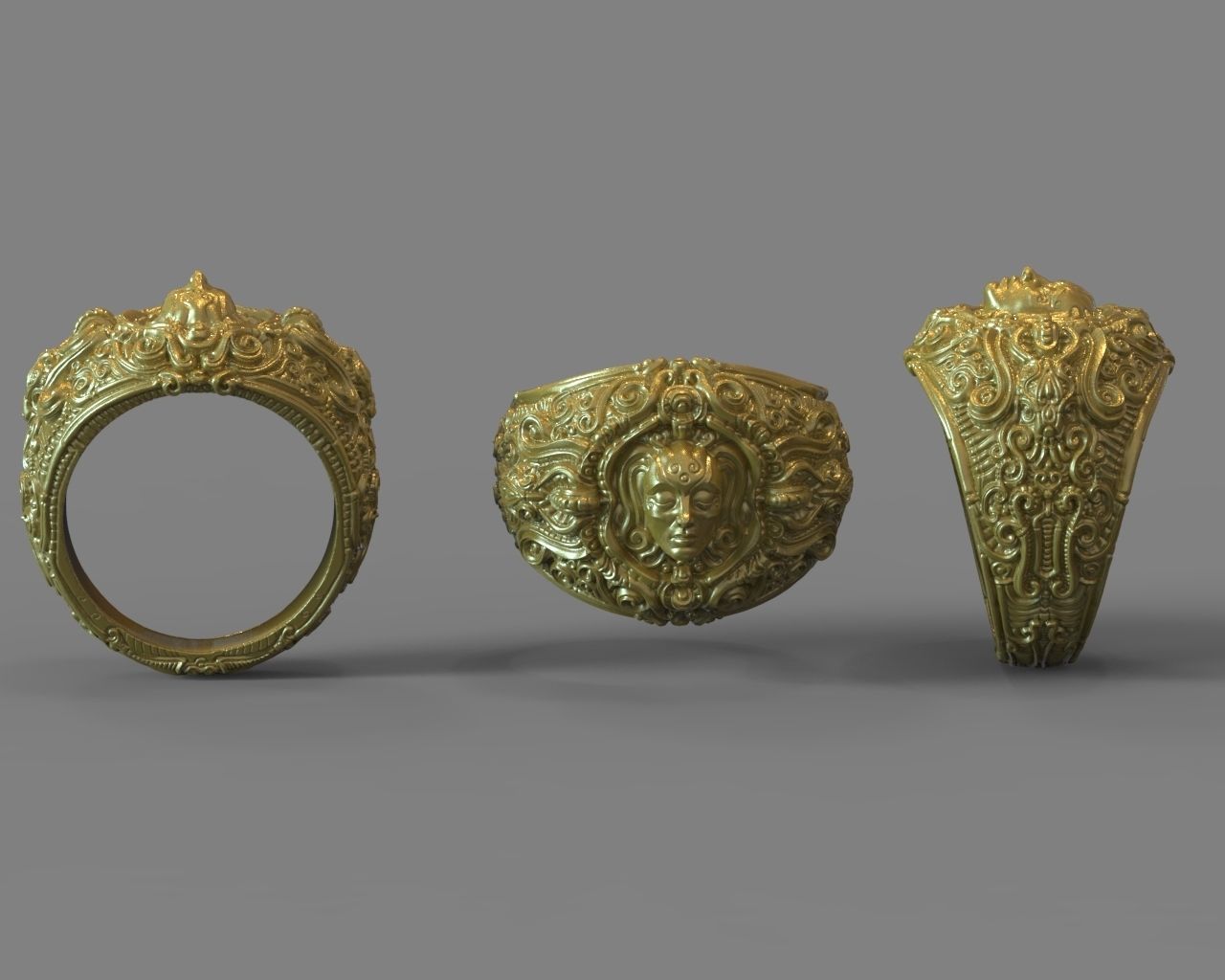 ring2 silver ring on shelf 3D print model_6