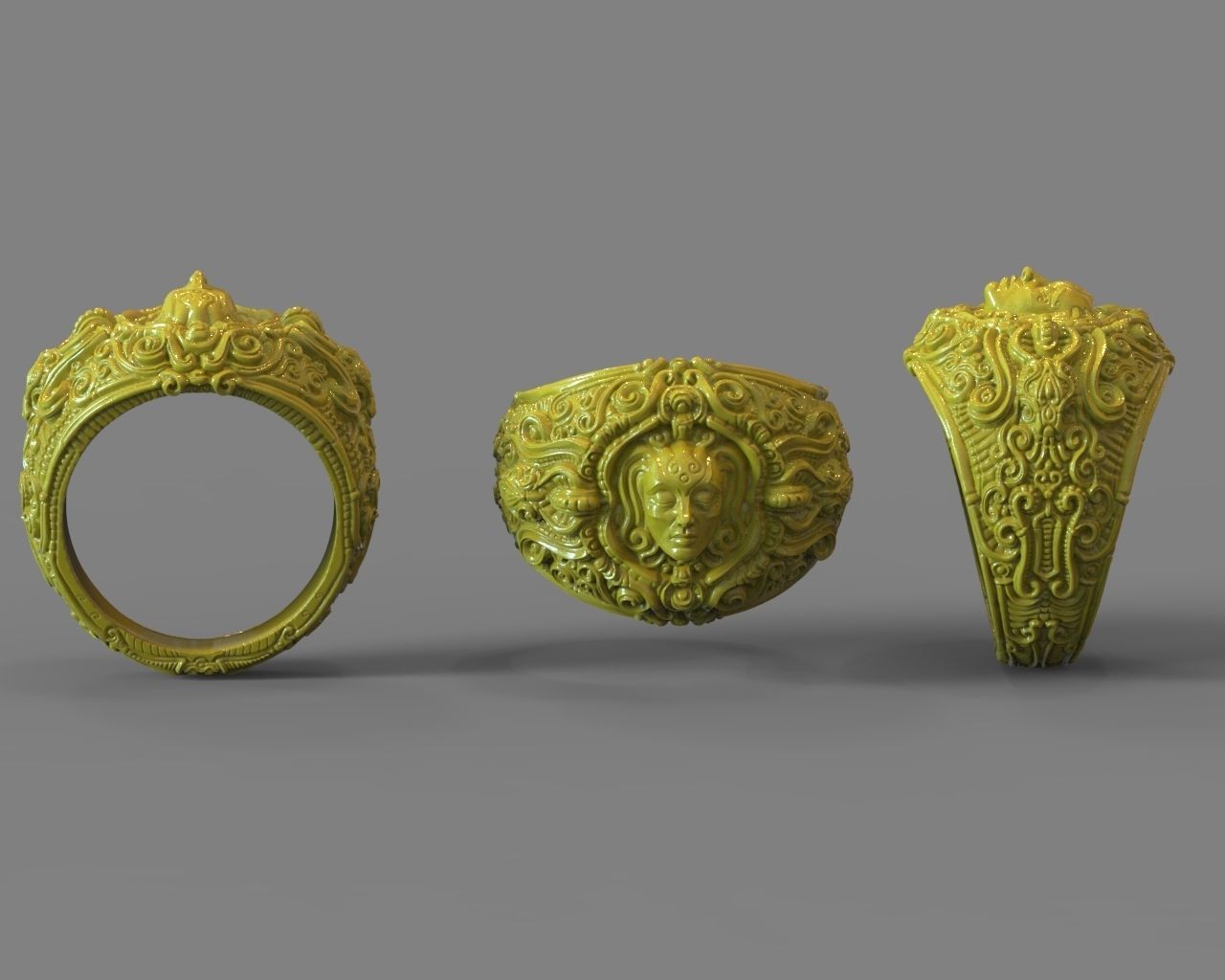 ring2 silver ring on shelf 3D print model_5