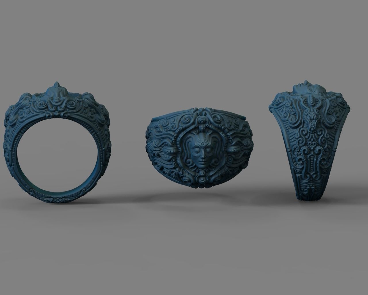 ring2 silver ring on shelf 3D print model_4
