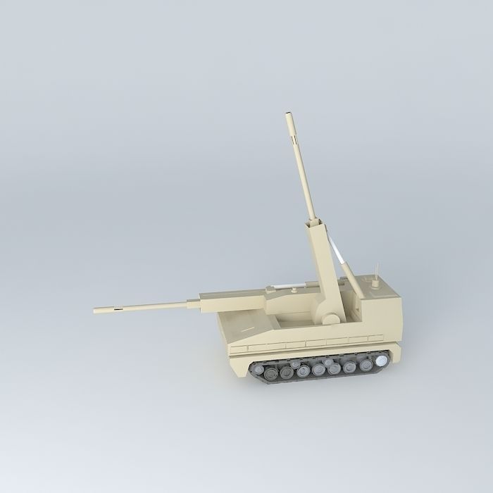 artillery gun system model 3D model_2
