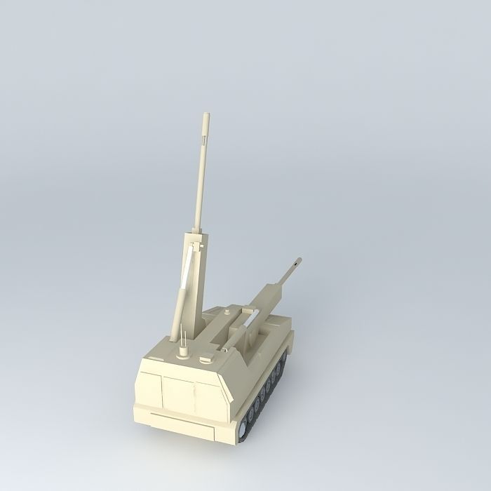 artillery gun system model 3D model_1