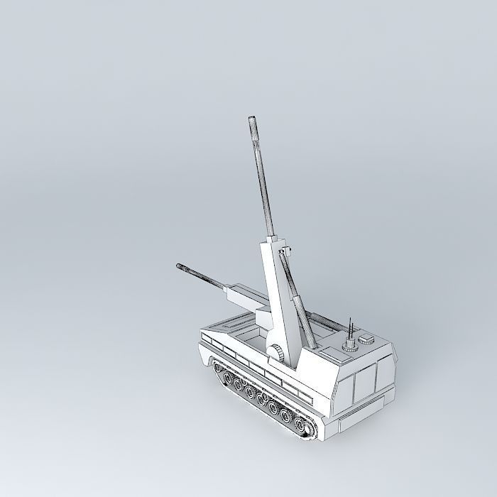 artillery gun system model 3D model_4