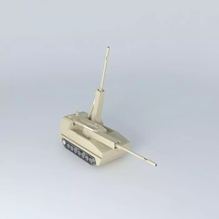 artillery gun system model 3D model_0