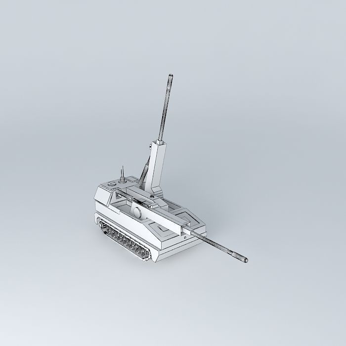 artillery gun system model 3D model_3
