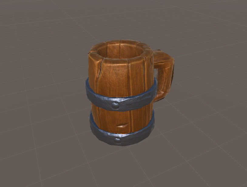 Wooden Beer Mug Low-poly 3D model_4