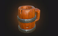 Wooden Beer Mug Low-poly 3D model_5