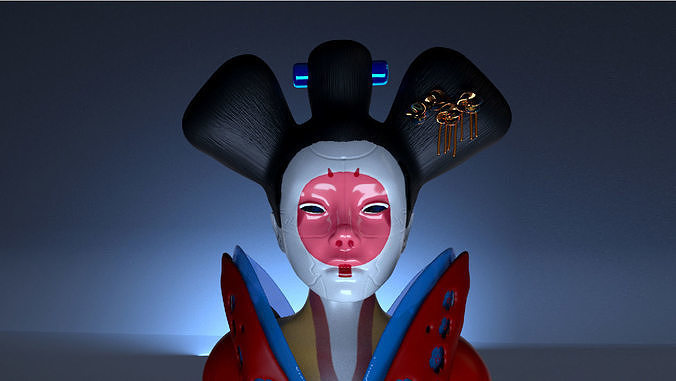 ghost in the shell -  geisha Japan film character 3D print model