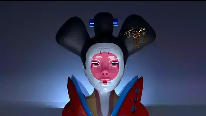 ghost in the shell -  geisha Japan film character 3D print model