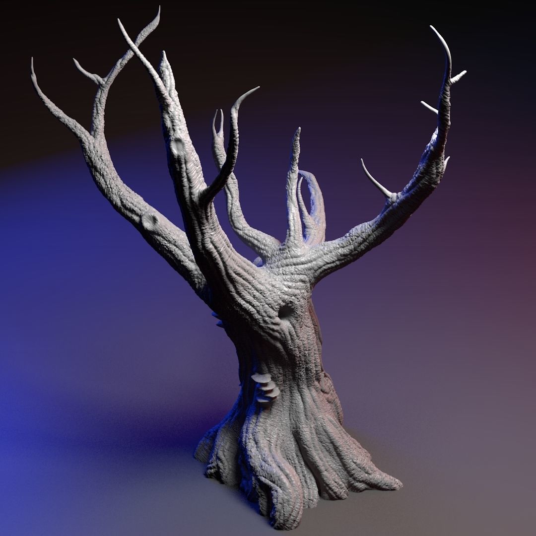 Old Tree scatter terrain 3D print model_7