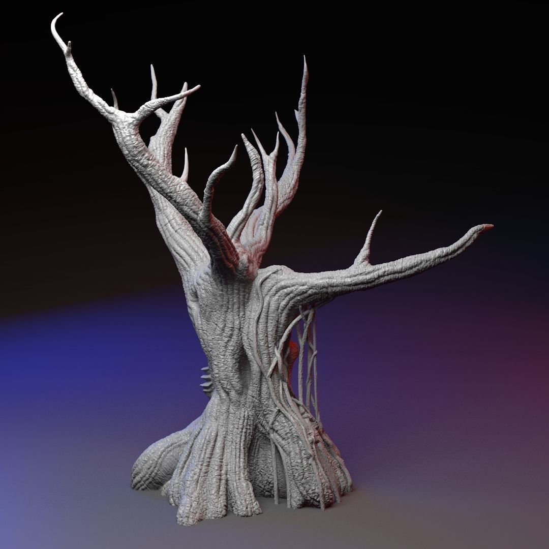 Old Tree scatter terrain 3D print model_1