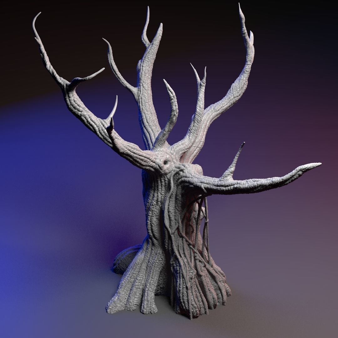 Old Tree scatter terrain 3D print model_8