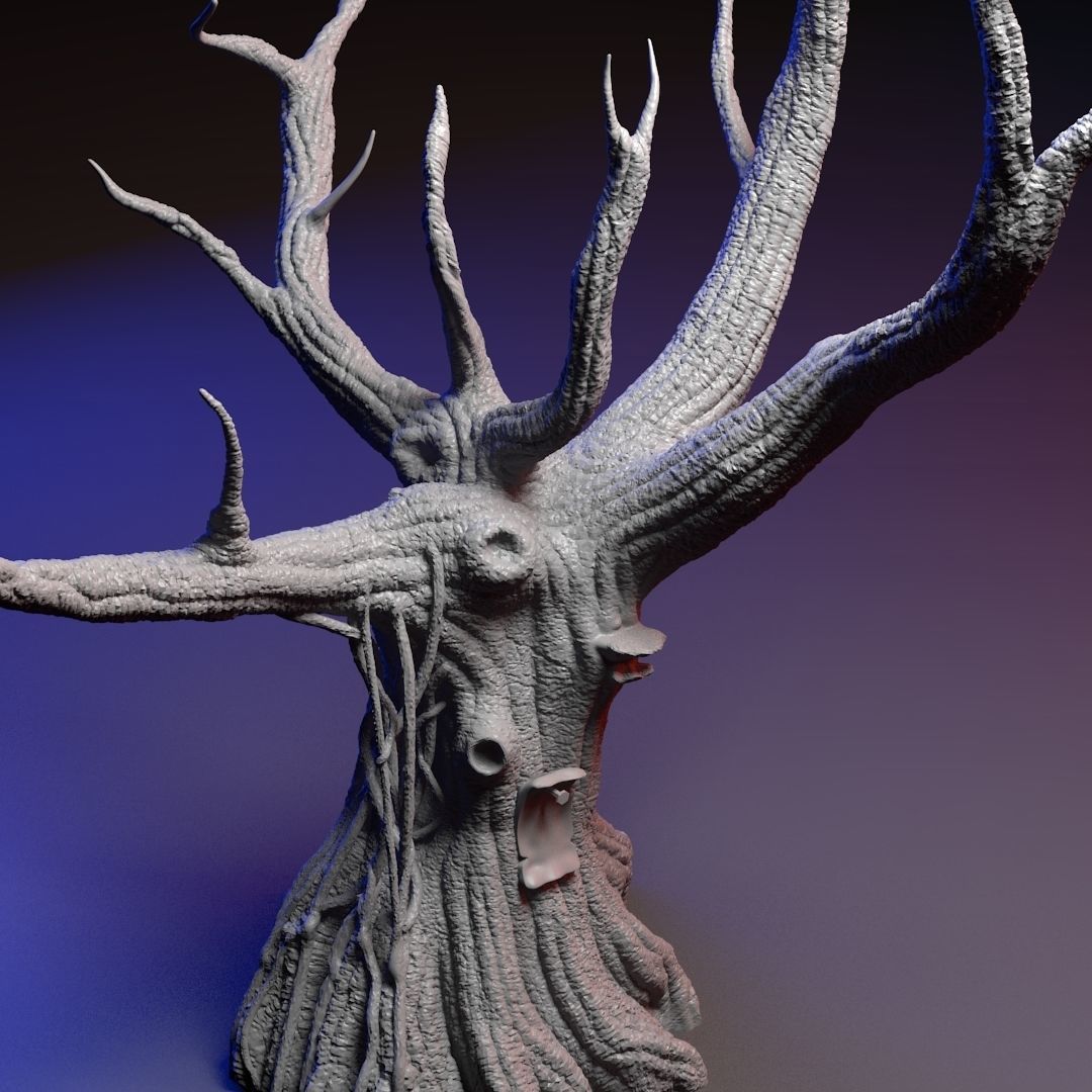 Old Tree scatter terrain 3D print model_4