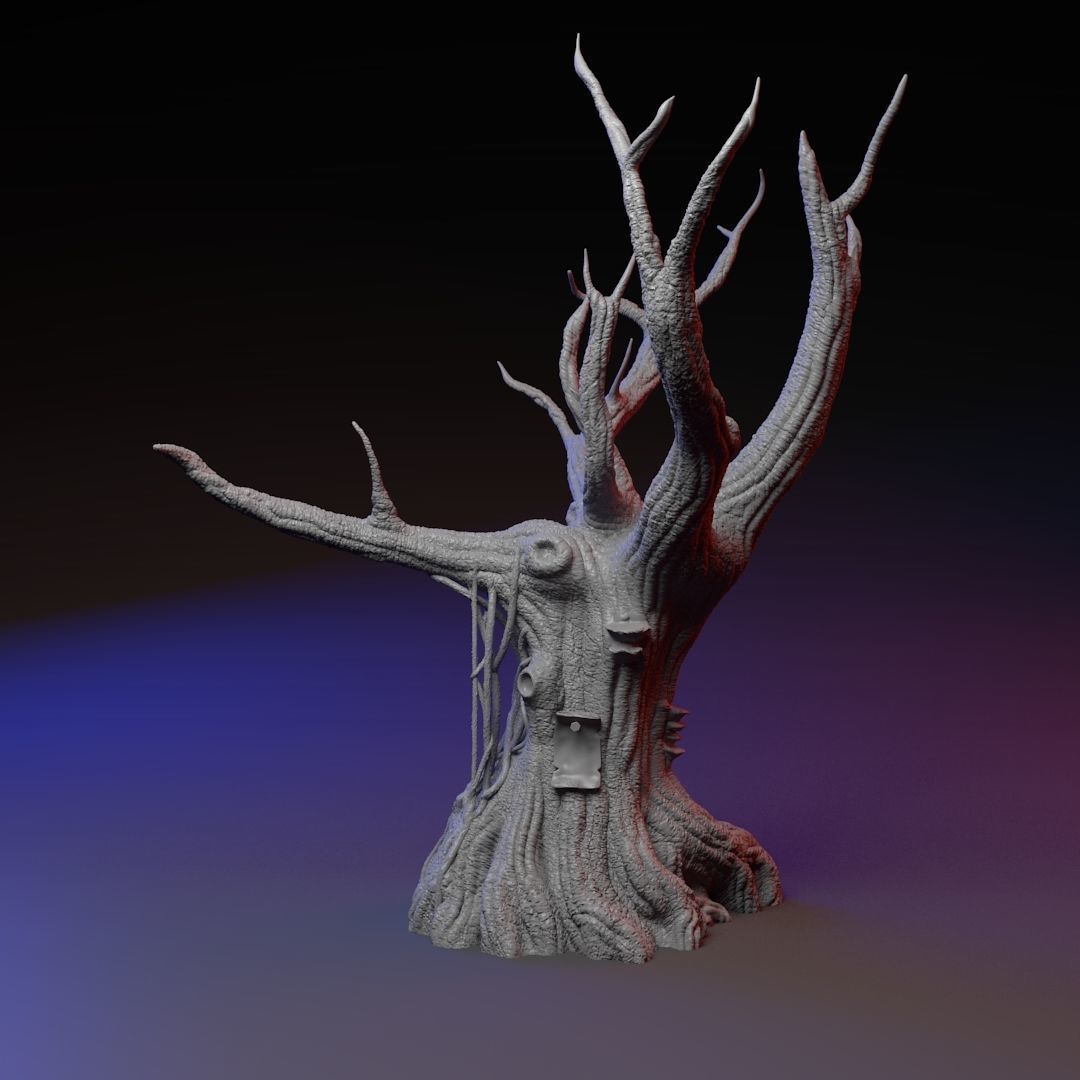 Old Tree scatter terrain 3D print model_3