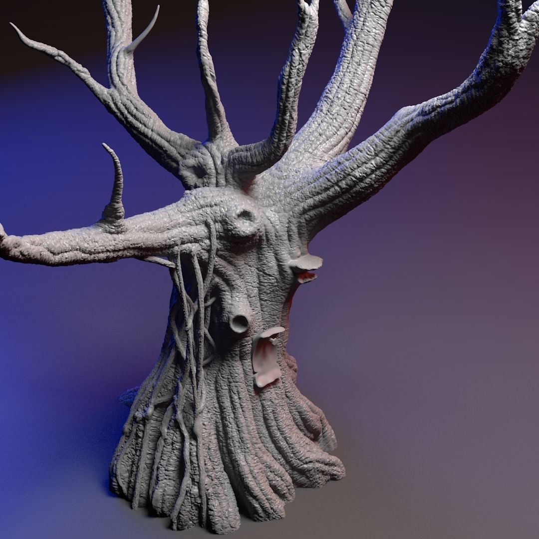 Old Tree scatter terrain 3D print model_5