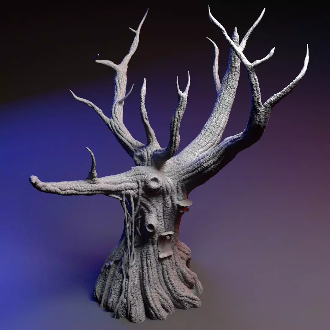 Old Tree scatter terrain 3D print model_0