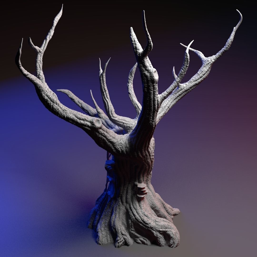 Old Tree scatter terrain 3D print model_6