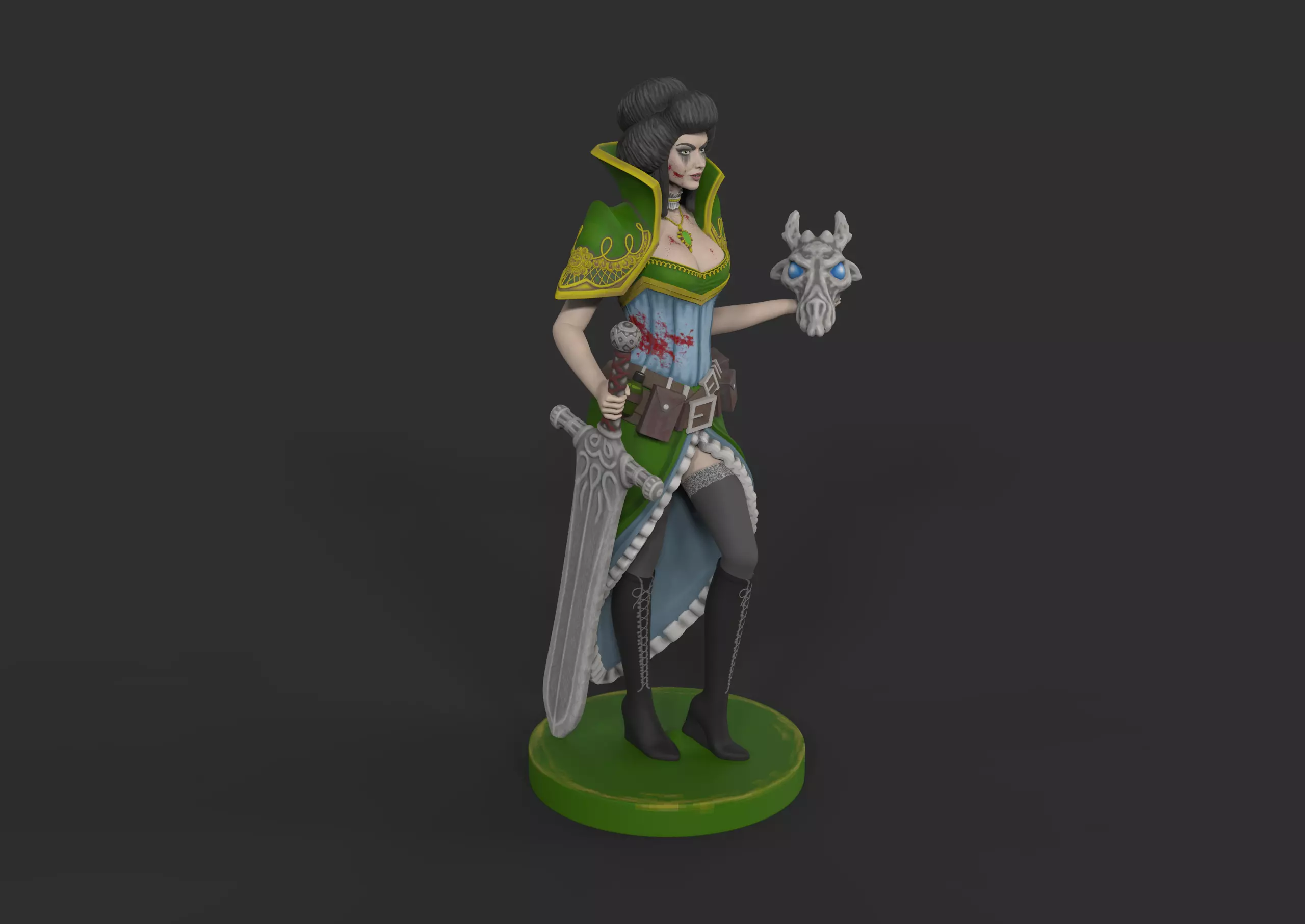 Grim Dawn girl 3D print model