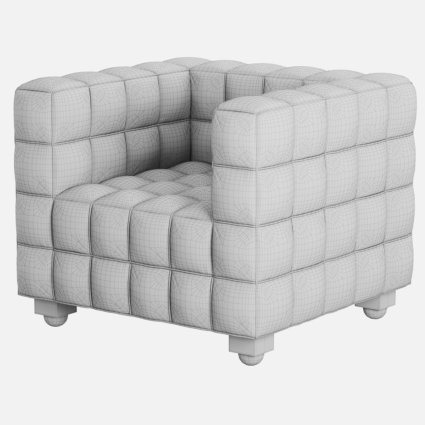 Kubus Armchair by Josef Hoffmann 3D model_5