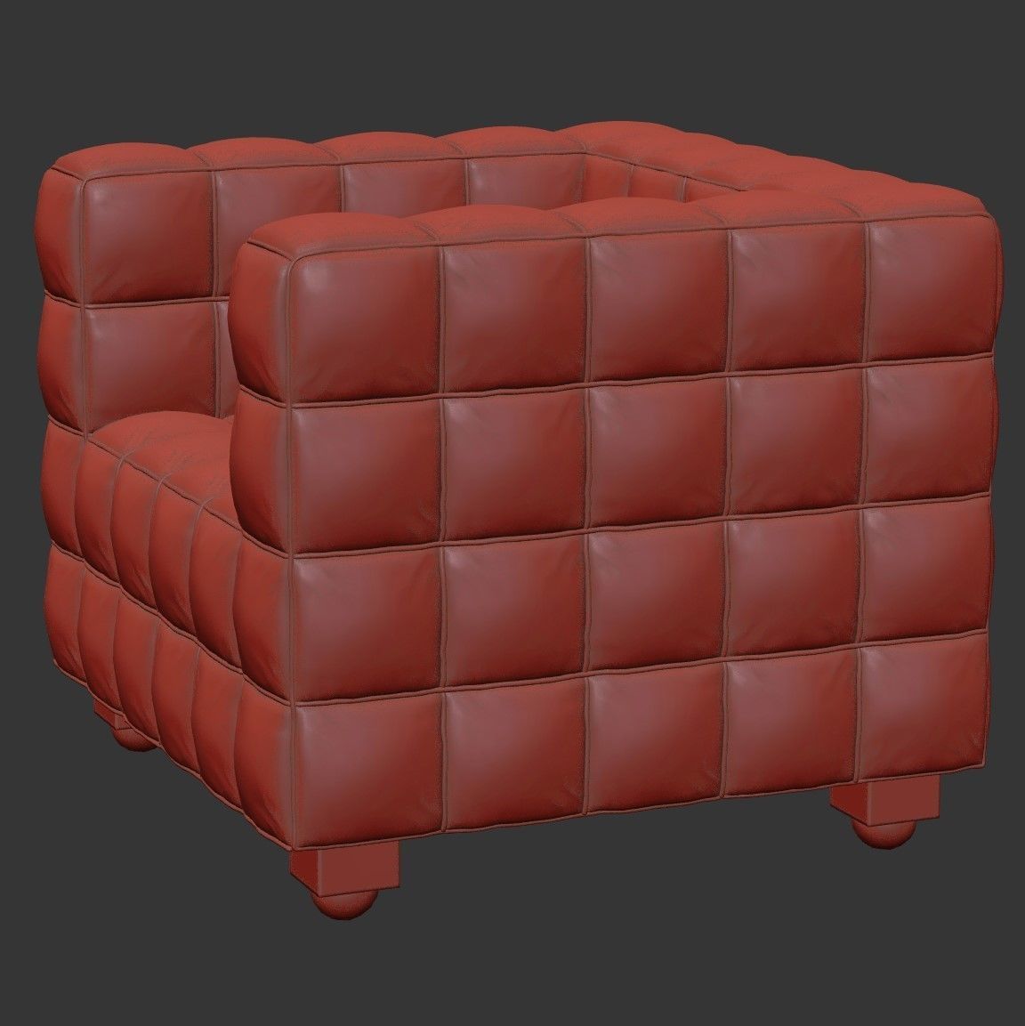 Kubus Armchair by Josef Hoffmann 3D model_3