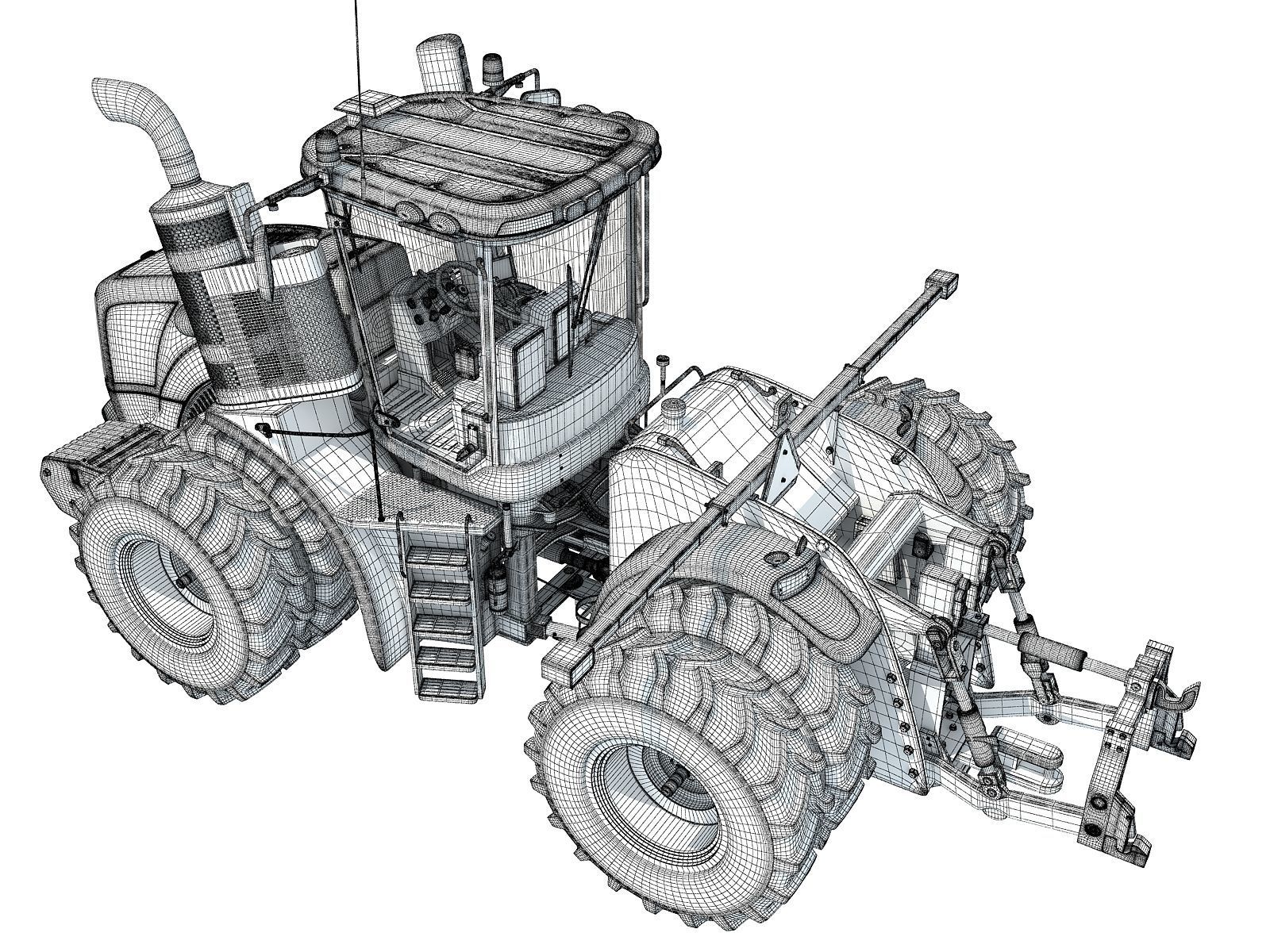 New Holland Agricultural Tractor 3D model_15