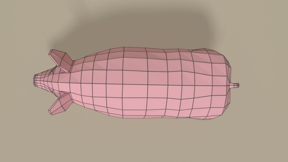 Low Poly Cartoon Pig Low-poly 3D model_11