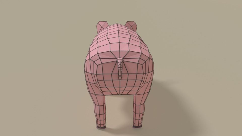 Low Poly Cartoon Pig Low-poly 3D model_9