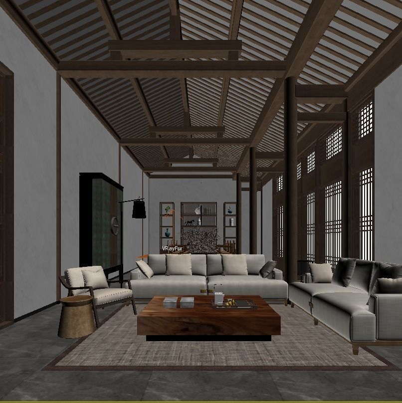 living room 3D model_3