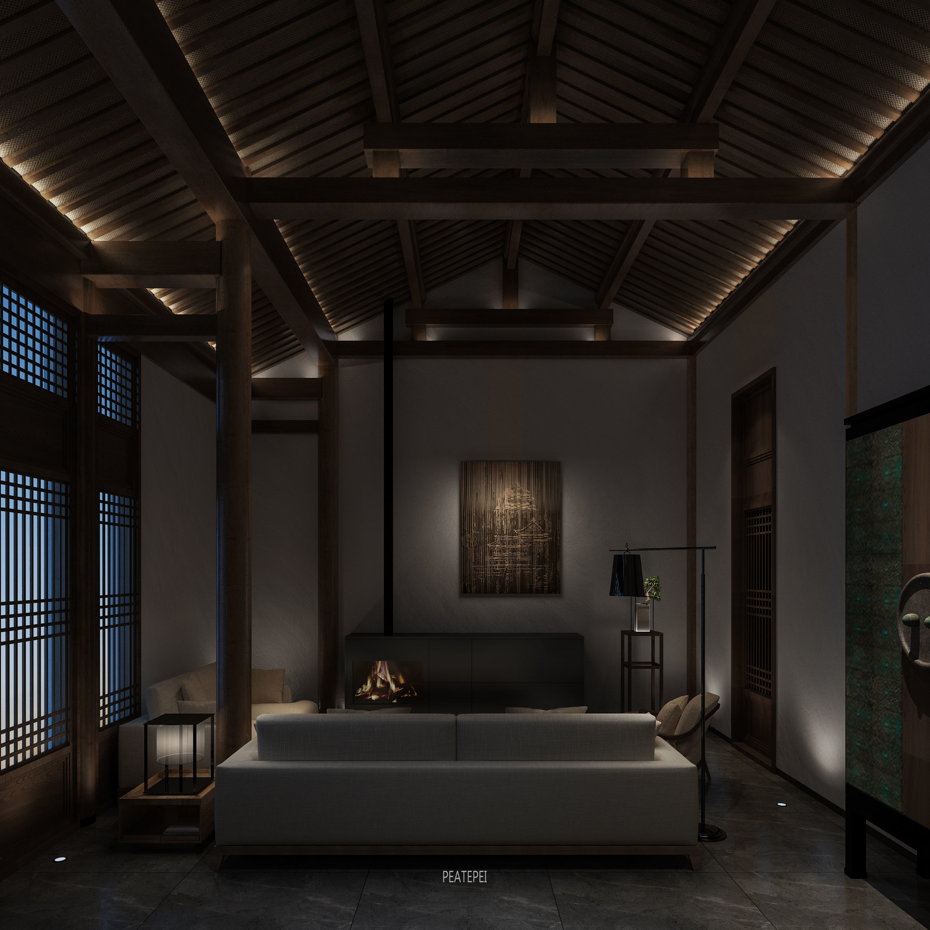 living room 3D model_2
