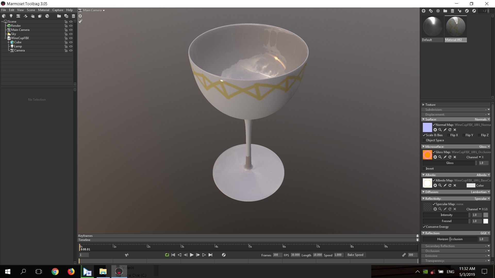 Wine Cup Free low-poly 3D model_1