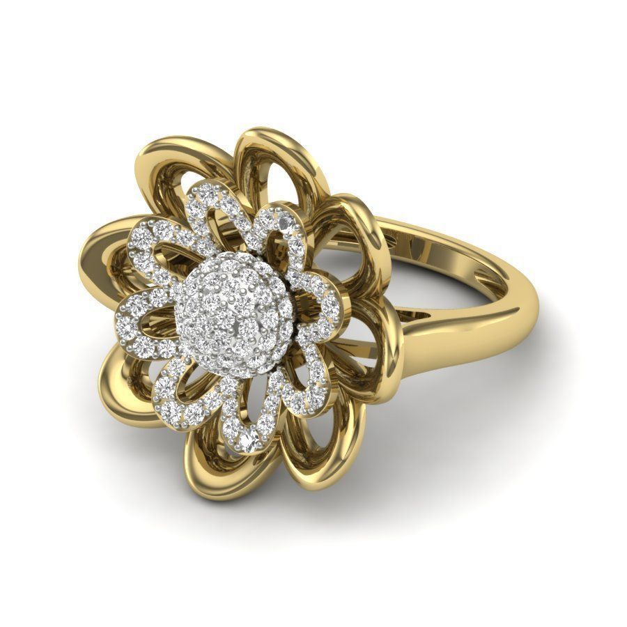 Women flower ring 3dm render detail 3D print model 3D print model_4