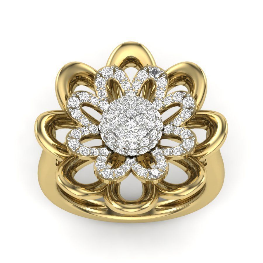 Women flower ring 3dm render detail 3D print model 3D print model_1