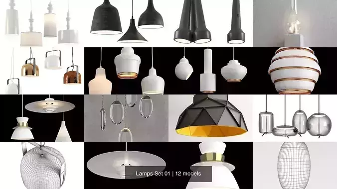 Lamps Set 01 3D Model Collection