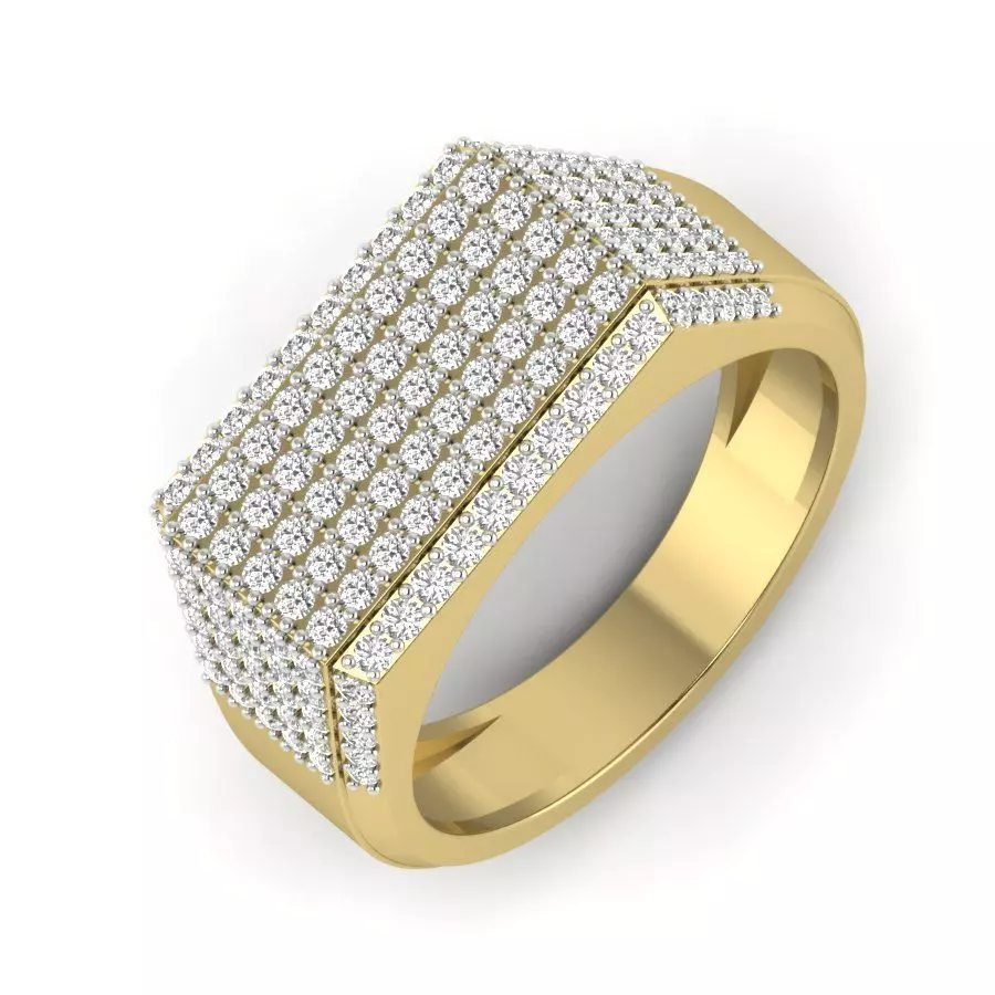 Male diamond ring 3dm render detail 3D print model 3D print model_0