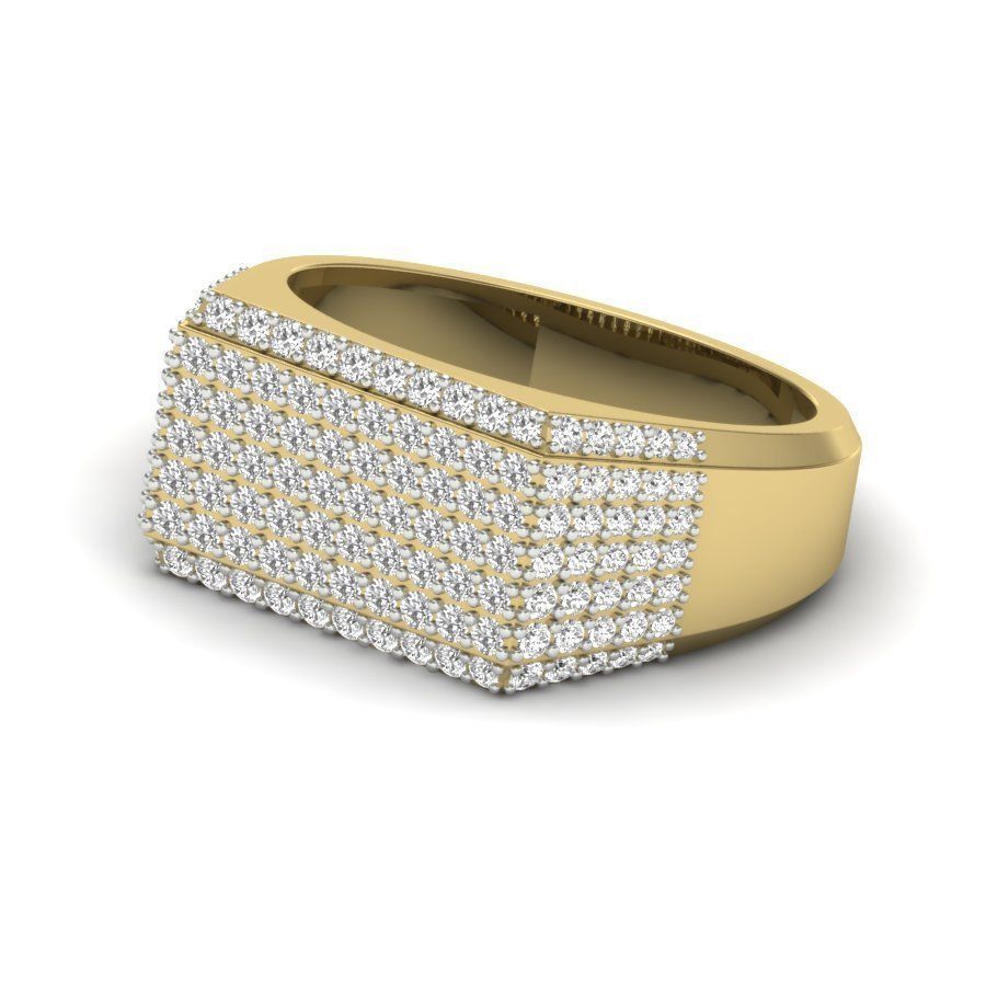 Male diamond ring 3dm render detail 3D print model 3D print model_4