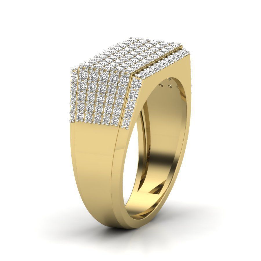 Male diamond ring 3dm render detail 3D print model 3D print model_3