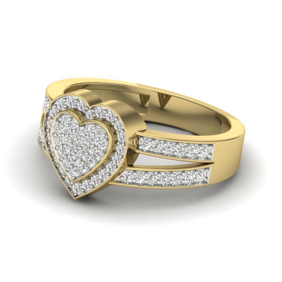 Women heart ring 3dm render detail 3D print model 3D print model_4