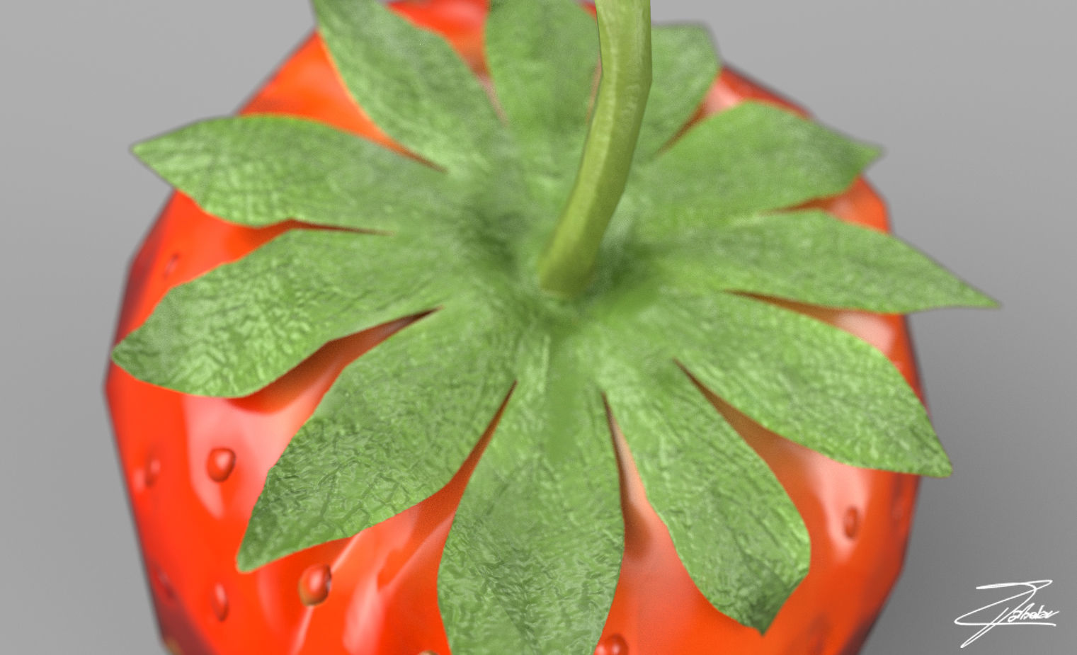 Strawberry Low-poly 3D model_4