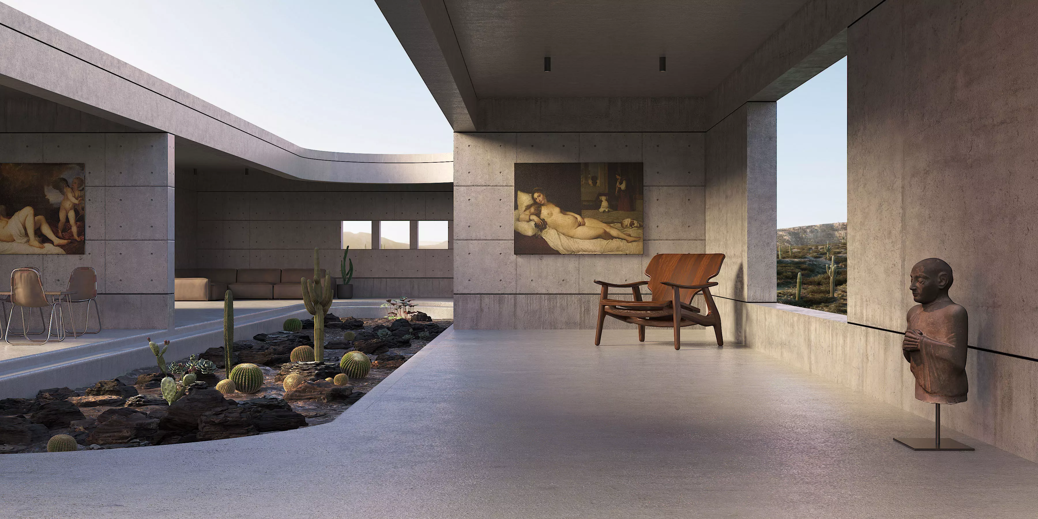 Cement finish house 3D model