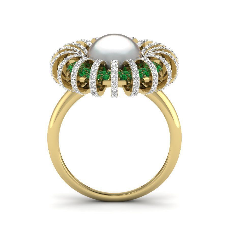 Women pearl ring 3dm render detail 3D print model 3D print model_2