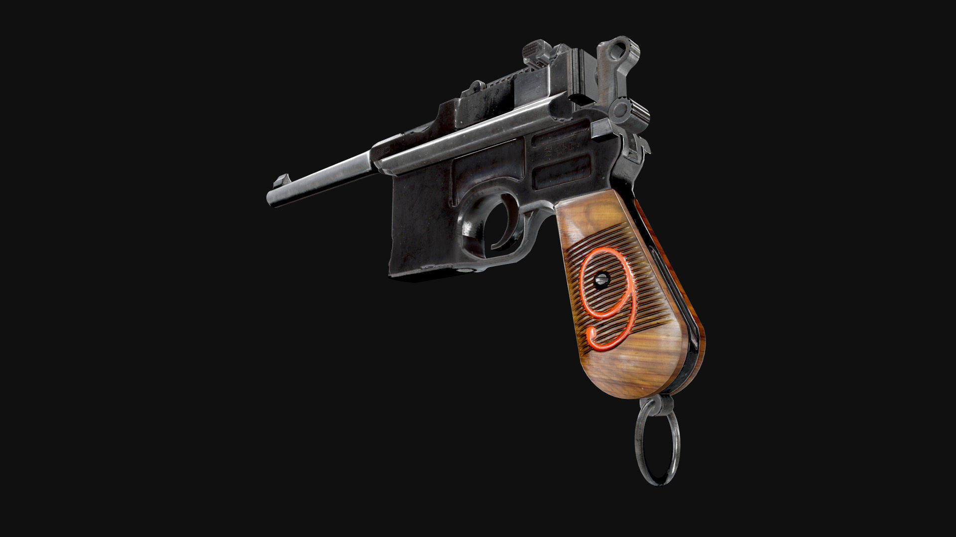 Mauser C96  PBR  GameReady Low-poly 3D model_1