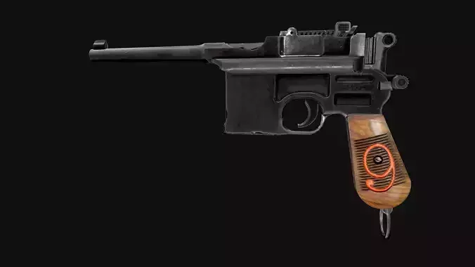 Mauser C96  PBR  GameReady Low-poly 3D model