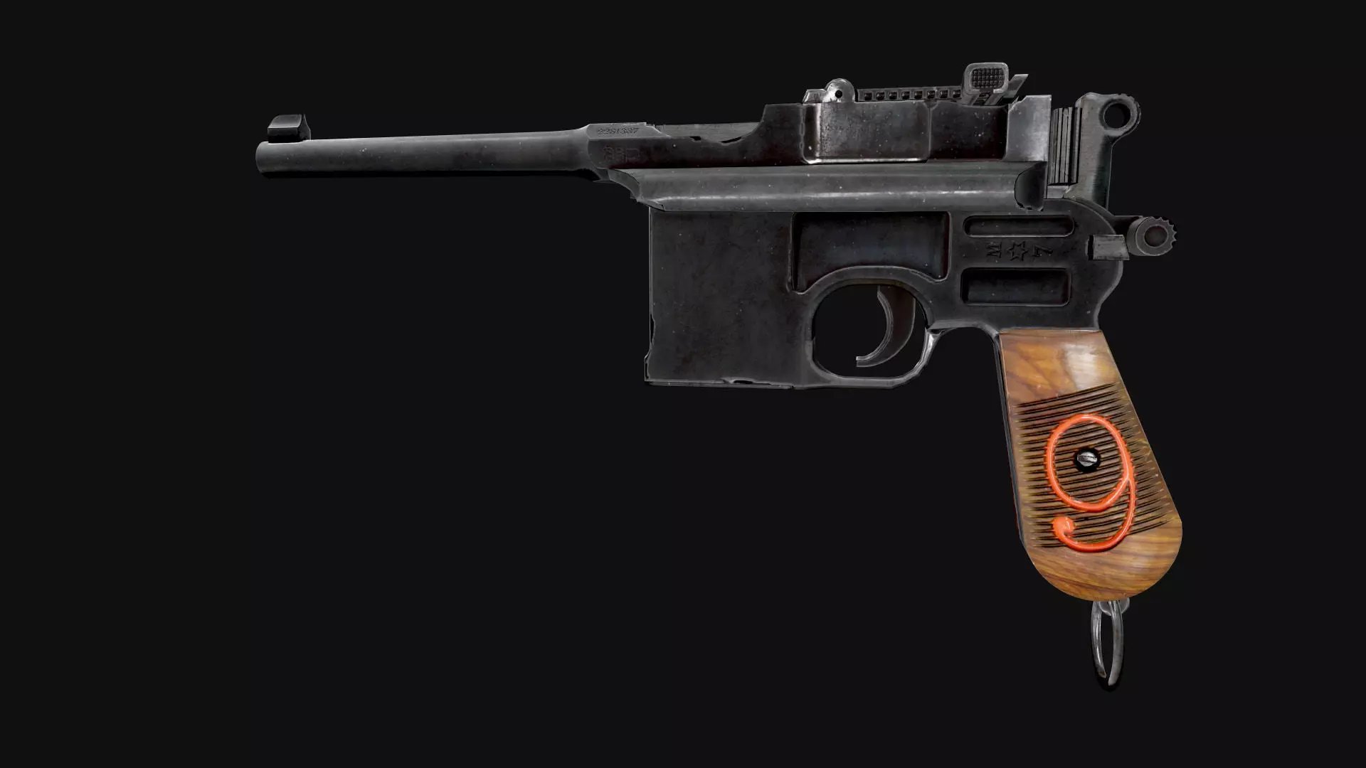 Mauser C96  PBR  GameReady Low-poly 3D model_0